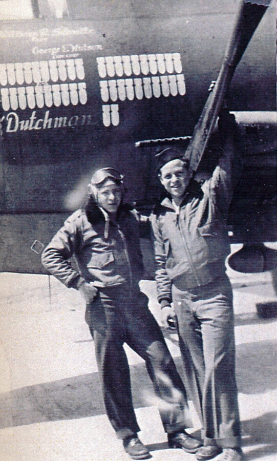 1944-05~ Russ Prosser & Jack Perry - 42 missions on Flyin' Dutchman #1, Boreham England.jpg