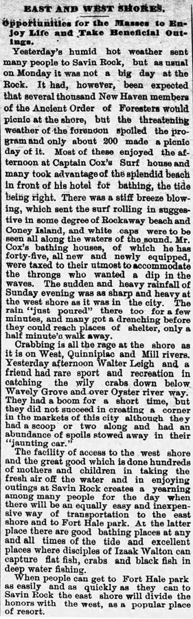 1891-08-25 Captain Cox's Surf House, Morning Journal-Courier, New Haven CT.jpg