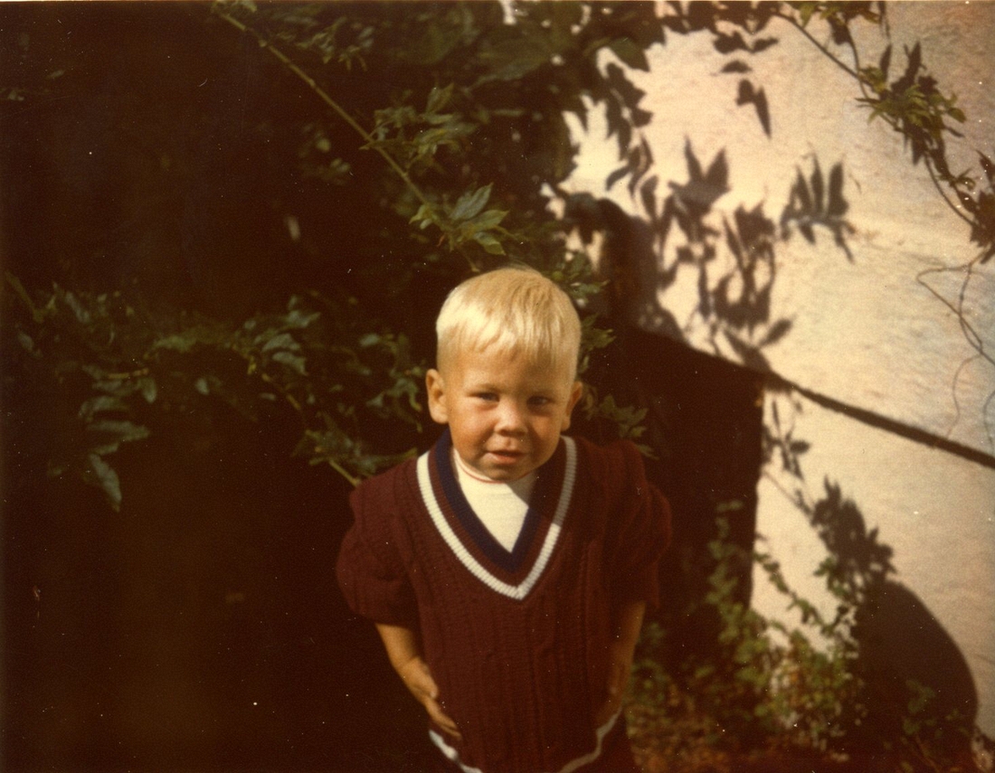 1966-09 Eric (modeling Karen's sweater).jpg