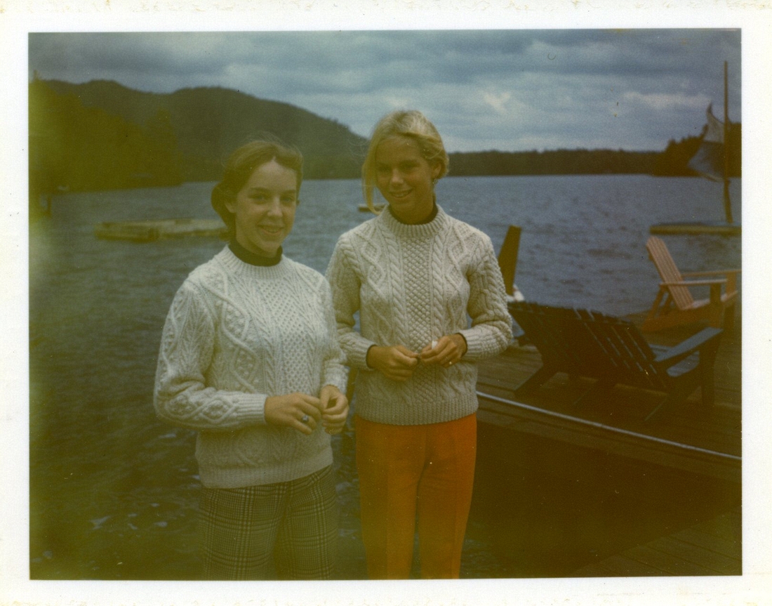 1969-10~ Karen & Christy; Hemlock Hall, Blue Mountain Lake, Adirondacks.jpg