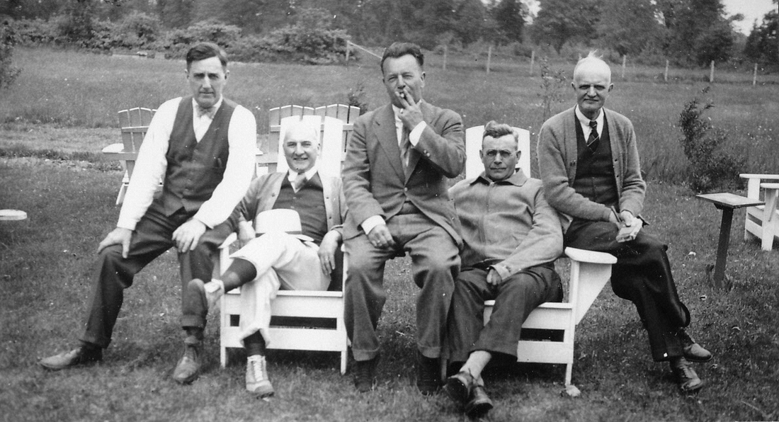 1936~ 3 Everett Chisholm, George Stephan, Fred Griffing, Clarence Razee, Henry Adams, Woodbridge CT.jpg