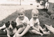 1951-06 Becky, Pete Jr & Dan - new T shirts.jpg