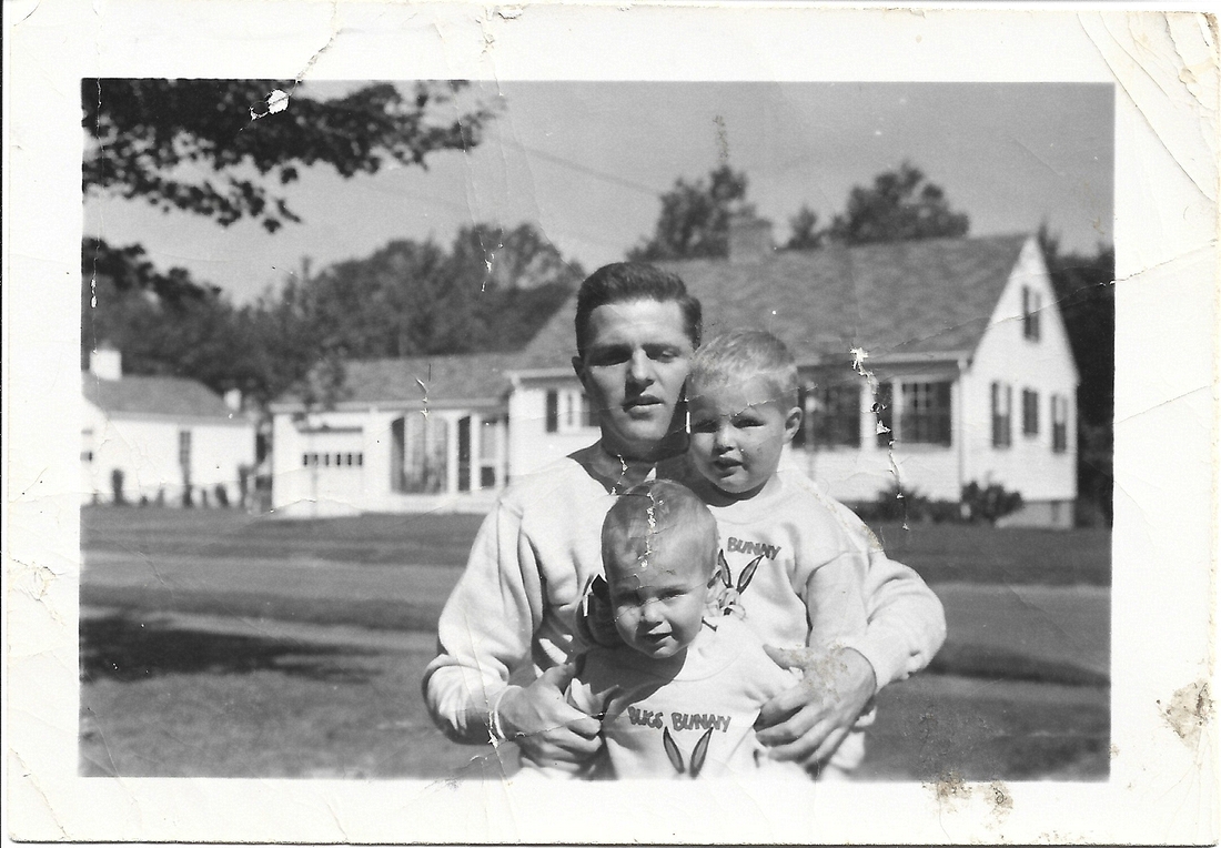 1951-09 8 Dan (front), Pete Jr & Pete; 204 Highgate St, Needham.jpg
