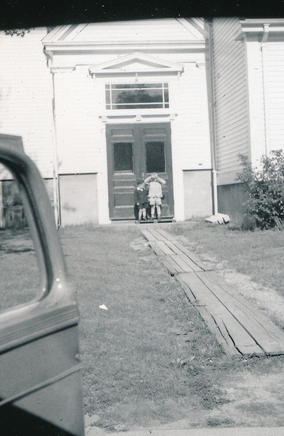 1953-05-29~ 4 Pete Jr takes Dan to final day and PARTY at nursery school.jpg