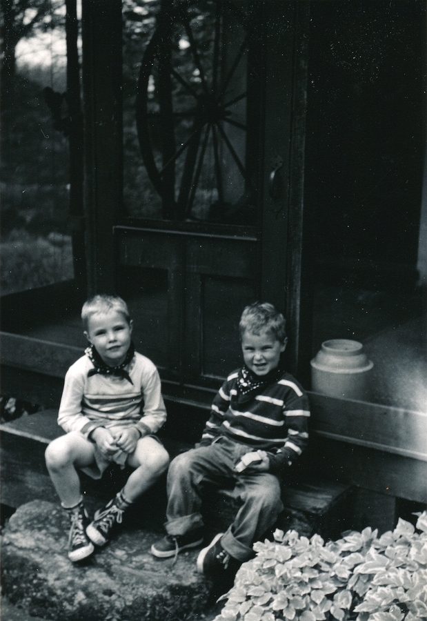 1954-06-28~ 4 Pete Jr & Dan - source of our bishop's weed, Weare NH.jpg