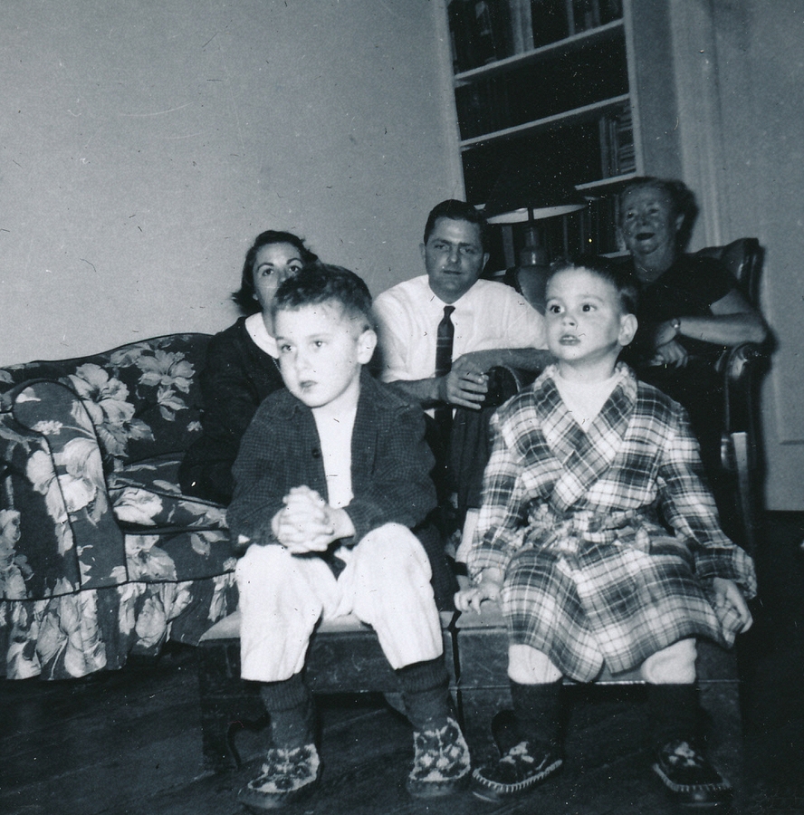 1956-01 1 (front) Dan & Bob Jr; (rear) Mary Jane, Pete Sr & Geneth; Douglaston NY.jpg