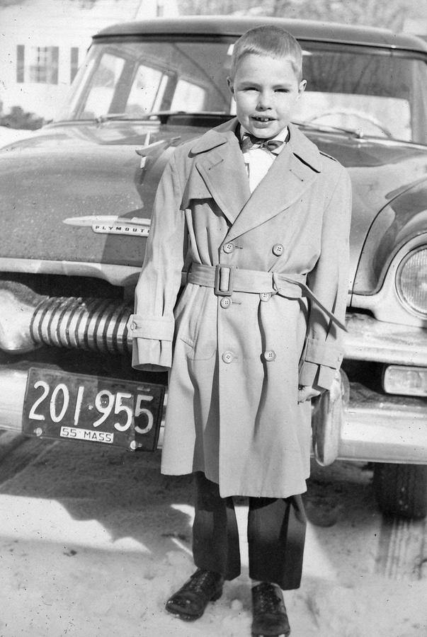 1956-01-08~ 4 Pete Jr & Plymouth Wagon (new Sep 55).jpg