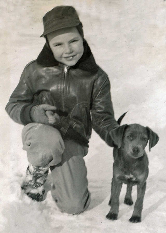 1956-01-12 Pete Jr & Dustia Columbus Day Matthews, our new dog.jpg