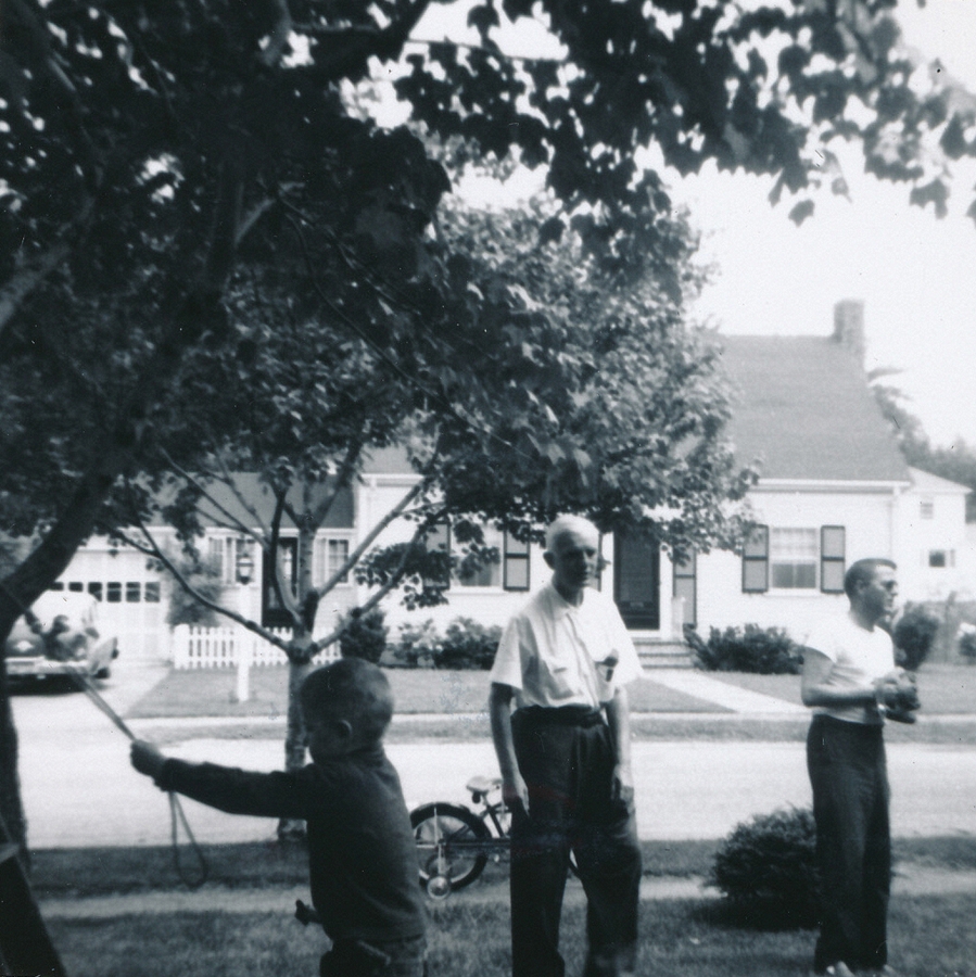 1956-05-01~ 2 Dan with rope, Hilliard, Pete waits for curve ball; HBD Dad & Dan.jpg