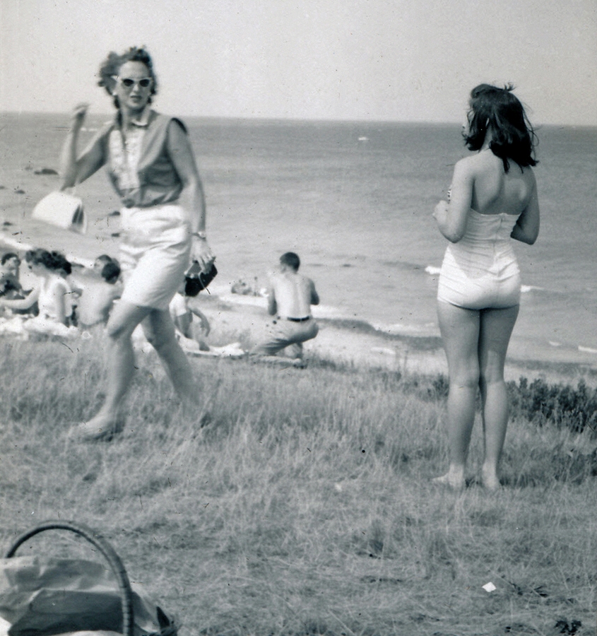 1957-08 07 Betty Kirk (left) & probably oldest daughter.jpg