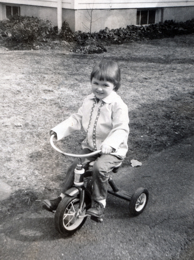 1960-04~ 2 Andrea in new jacket & slacks; first warm spring day in Needham.jpg