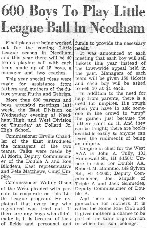 1961-04-20 Needham Little League.jpg