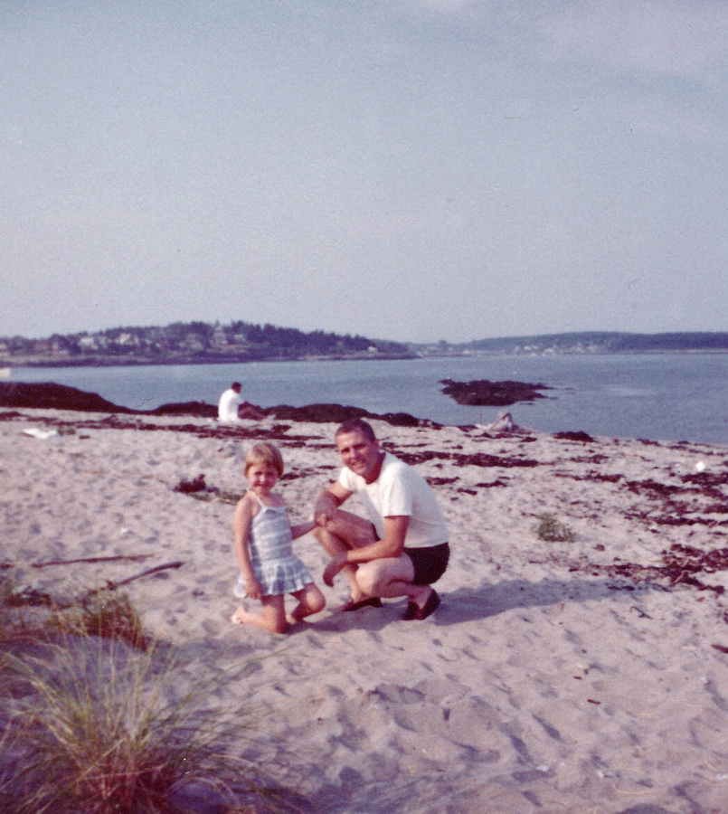 1961-08-08~ 4 Andrea & Pete Sr, late afternoon swim, other side of Bailey's Island ME.jpg