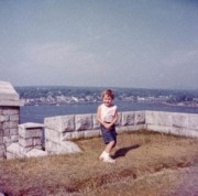 1961-08-09~ 2 Andrea atop Fort Knox, Prospect ME.jpg