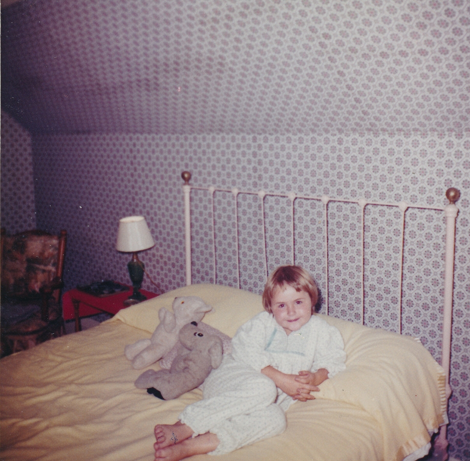 1961-09-03~ Andrea in upstairs bedroom, original house, Islesboro ME.jpg