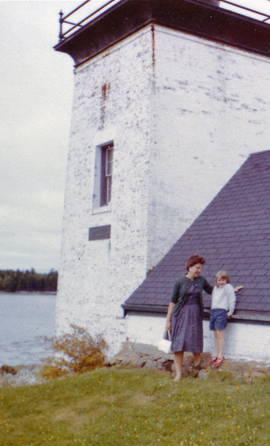 1962-08 5 Edie Hunter & Andrea, Islesboro Ferry Landing.jpg