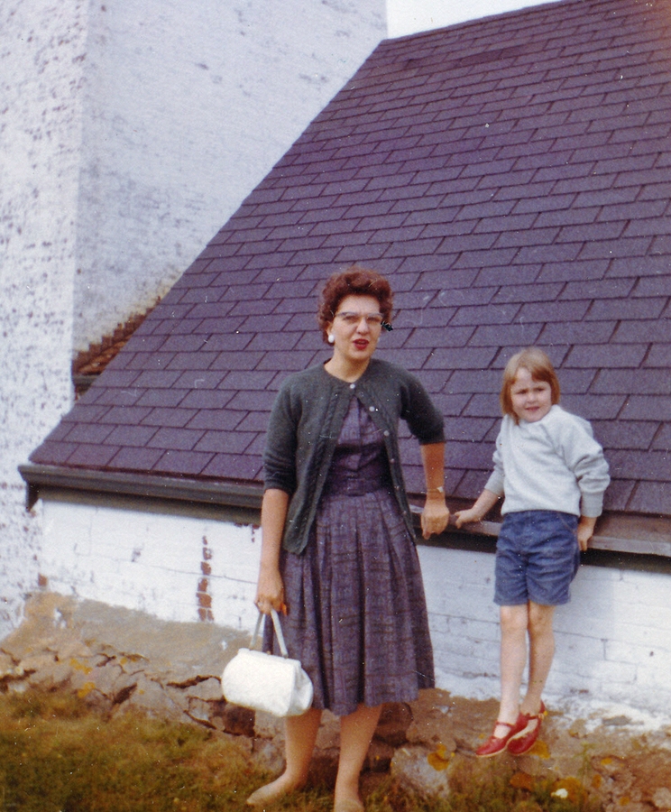 1962-08 6 Edie Hunter & Andrea, Islesboro Ferry Landing.jpg