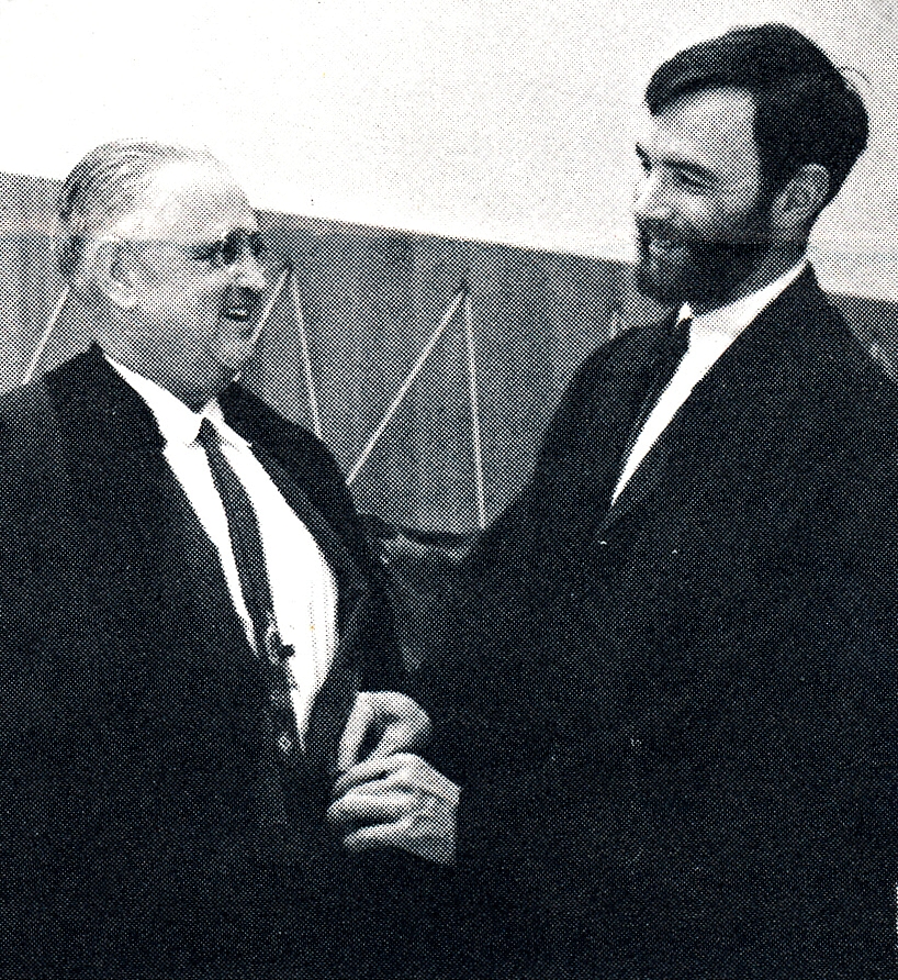 1963-06 Prof Charles S Draper and son James S Draper (SB aeronautical engineering); MIT graduation.jpg