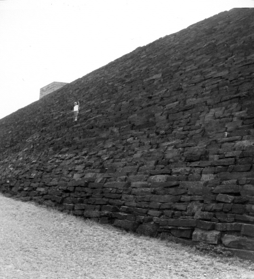 1963-08 03 Andrea and the fort 'down river'; Fort Knox ME.jpg