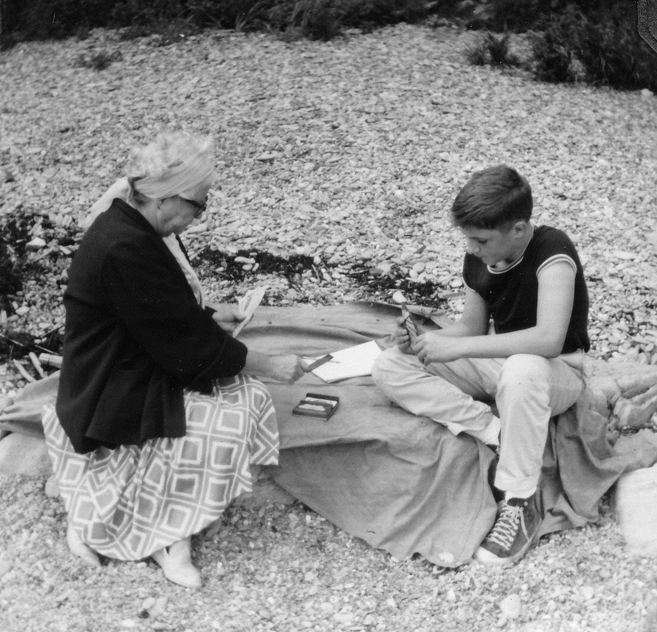 1963-08 27 Geneth & Dan; Town Beach, Islesboro ME.jpg
