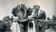 1948-05-19 3 Maureen Noonan, Bob & Jane (Matthews) Wager, George Franke.jpg