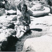 1952-05 1 Jane & Deuce (Bob Jr), Sabino Canyon.jpg
