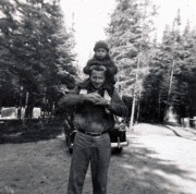 1954-10-04 Bob & Bob Jr, before they left Ely MN for Tucson AZ (cold & snowing soon).jpg