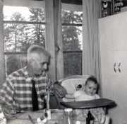 1956-08 1 Dad M & new grandson, Matt Wager; Ely MN.jpg