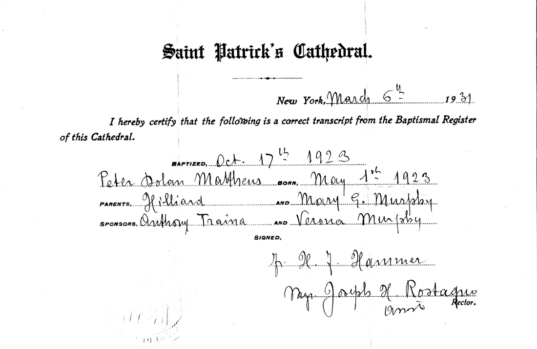 1923-10-17 Peter D Matthews Baptismal Rec - St. Patrick's NYC.jpg