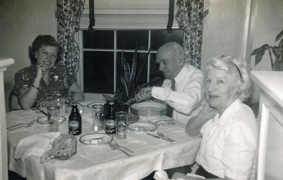 1950-02~ 1 Niece, Grandpa Sam & Aunt Gussie, Kew Gardens, LI NY.jpg