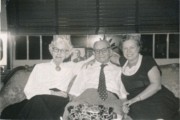 1953-11~ Aunt Gussie, photo of Herb, Grandpa Sam, Gussie's niece; Kew Gardens, Queens NYC.jpg