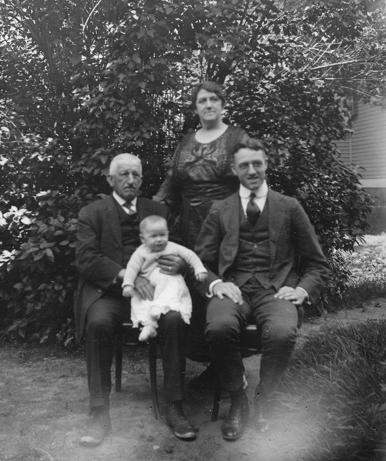 1921-05 Four generations - Bill Fowler; Jack, Liz & Ped Perry .jpg