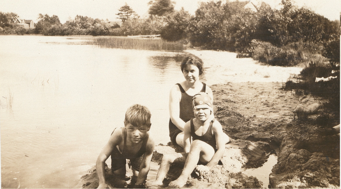 1929-08~ Jack, Mother & Diane, near cottage rented for a week.jpg