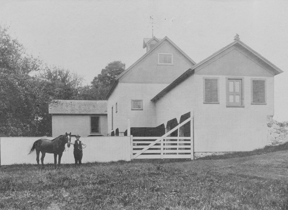 1900~ Barn behind John Beecher Perry's house, Oxford CT.jpg