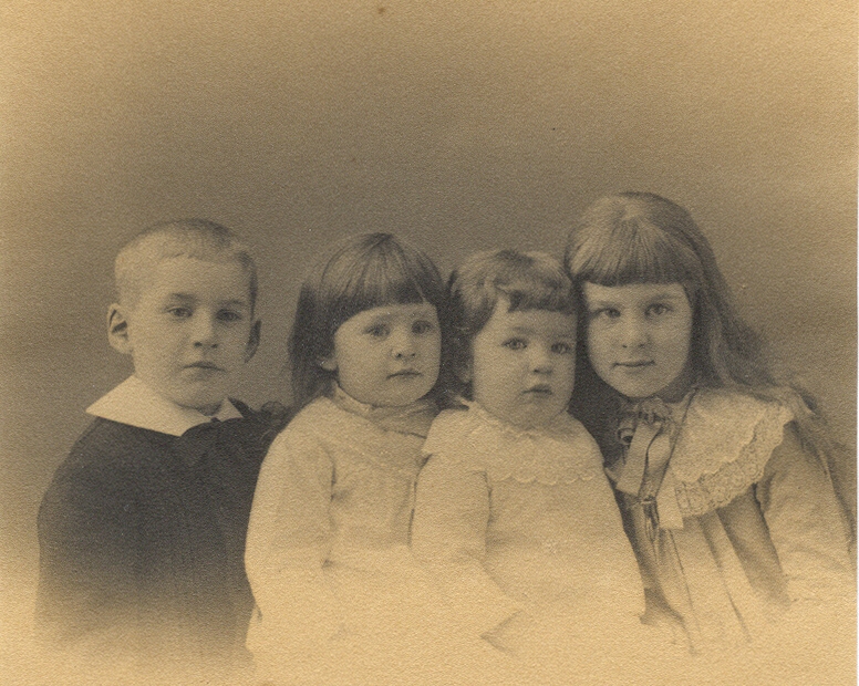 1884~ Children of Albert & Sarah Stevens - Robert, Sarah, Albert & Grace.jpg