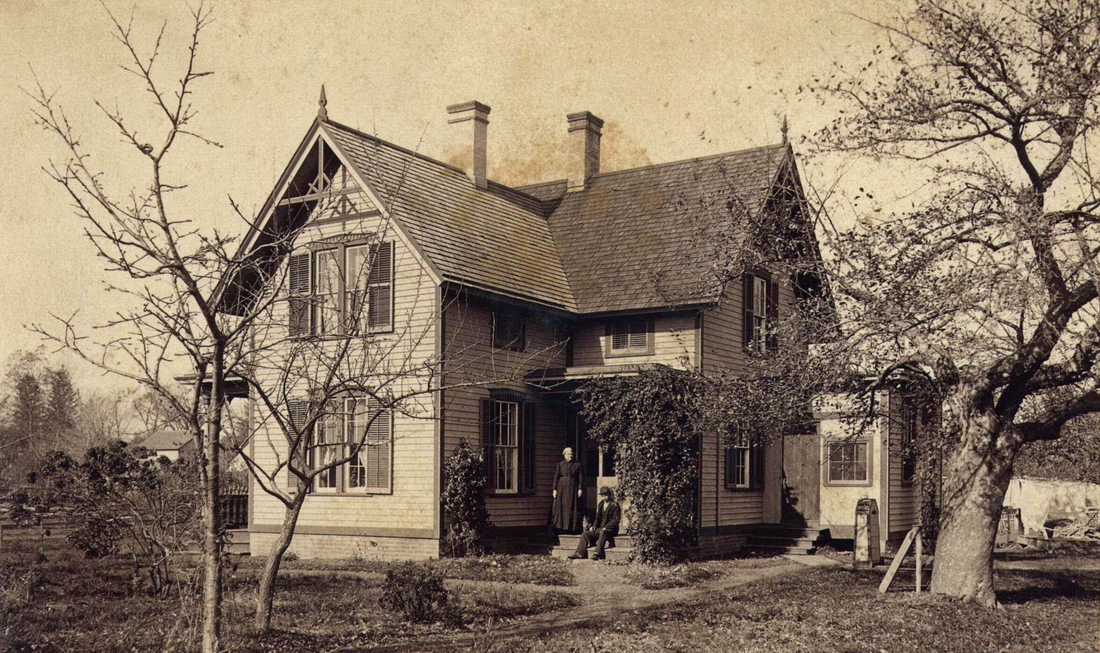 1882~ Aunt Cate & grandson Henry Stevens Morse, home of Henry & Catherine (Andrus) Stevens, East Berlin CT.jpg