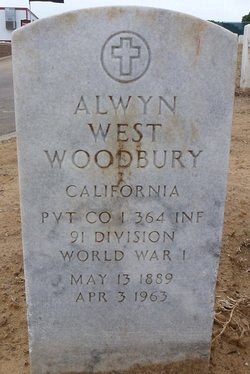 1963-04-03 Alwyn West Woodbury, Fort Rosecrans Cemetery, Point Loma CA.jpg