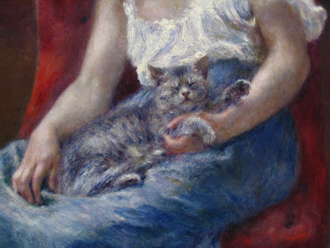 2005-03-04 1 Sleeping Girl with Cat (detail), Renoir at The Clark, Williamstown.jpg