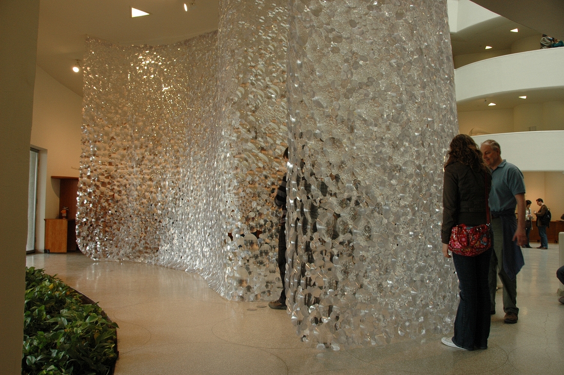 2007-04-29 1 The Shape of Space, Alyson Shotz 2004, Cut Plastic Fresnel Lens sheets, Guggenheim NYC.JPG