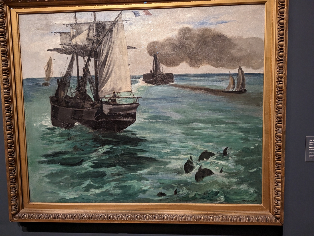 2023-05-08 202 The Steamboat, Seascsape with Porpoises (1868), Edouard Manet, Philadelphia Museum of Art.jpg