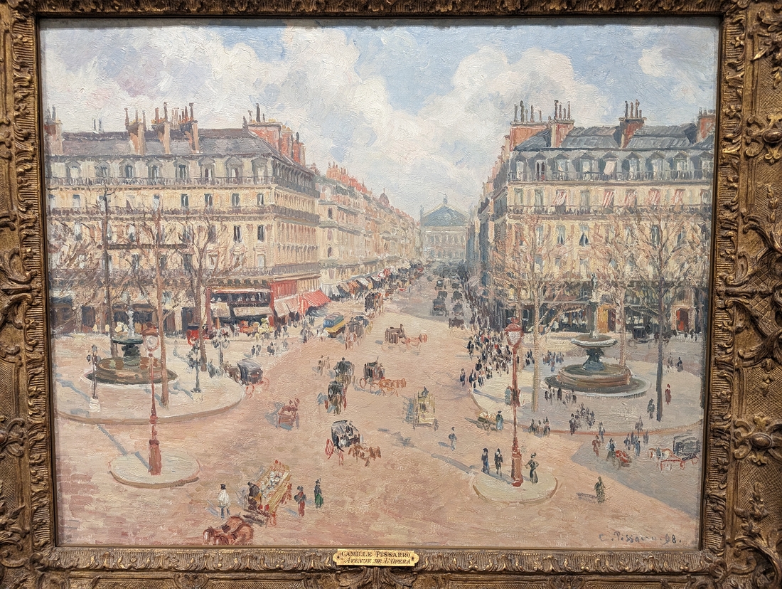 2023-05-08 241 Avenue de l'Opera, Morning Sunshine (1898), Camille Pissarro; Philadelphia Museum of Art.jpg