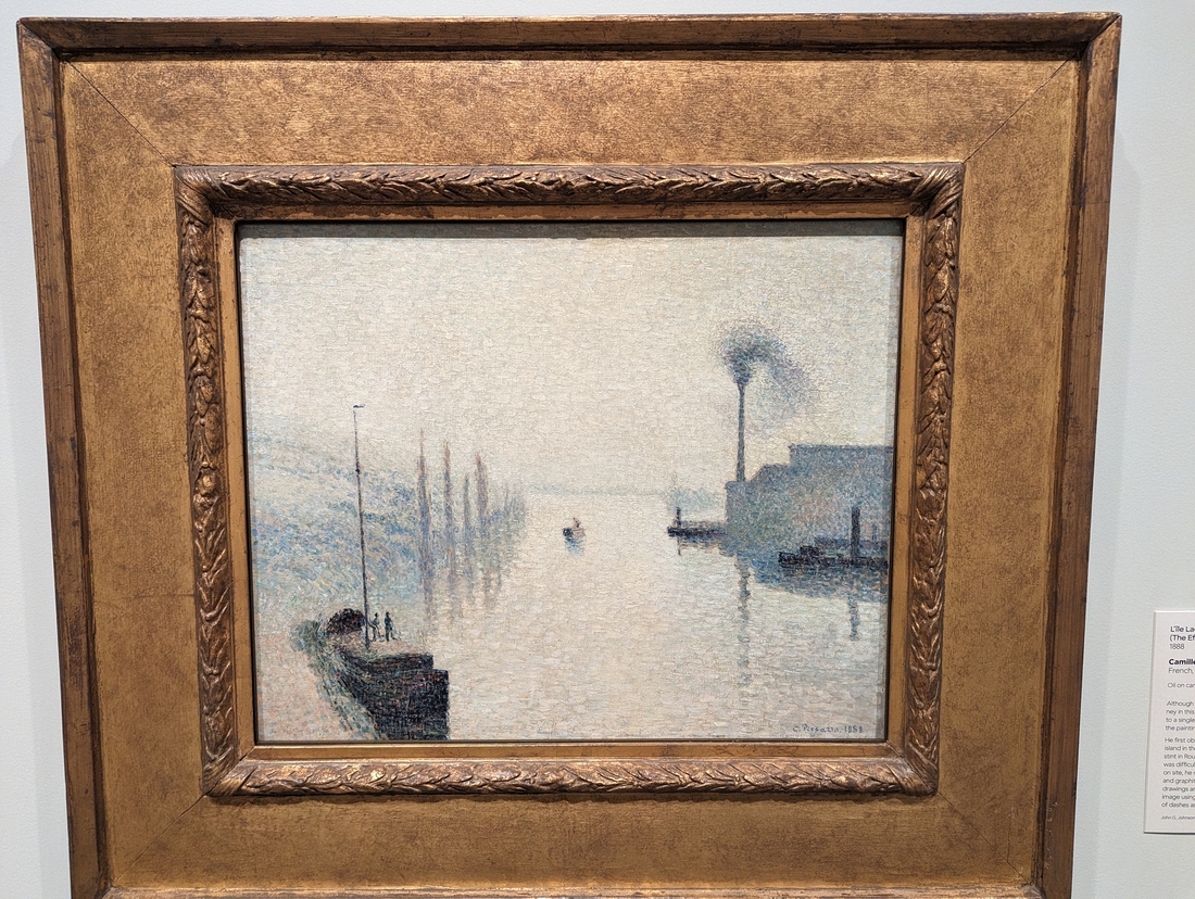 2023-05-08 243 L'ile Lacroix, Rouen, The Effect of Fog (1888), Camille Pissarro; Philadelphia Museum of Art.jpg