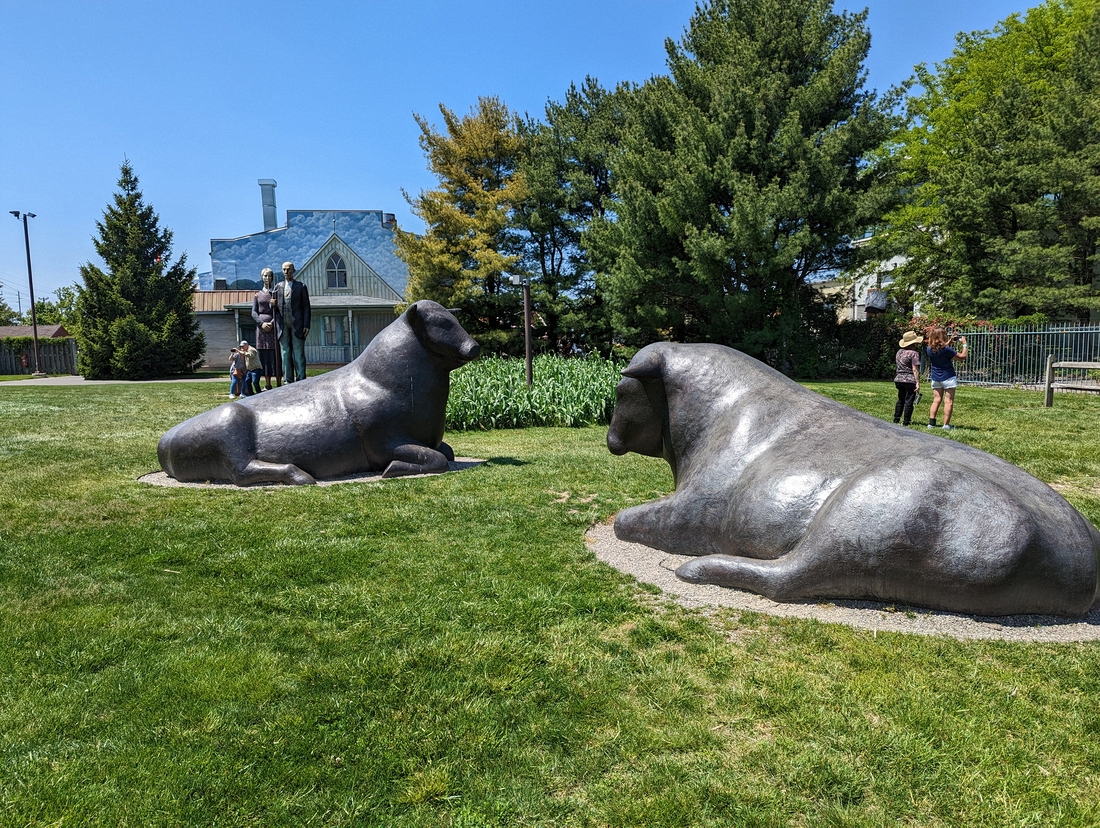 2023-05-10 216 Bull #4 and Bull #5 (2002), Peter Woytuk; Grounds for Sculpture, Hamilton NJ.jpg