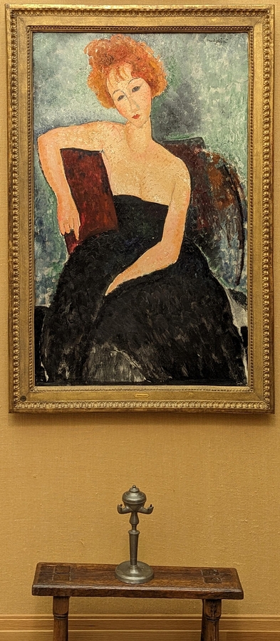 2023-05-10 332 Redheaded Girl in Evening Dress (1918), Amedeo Modigliani; Barnes Foundation, Philadelphia PA.jpg