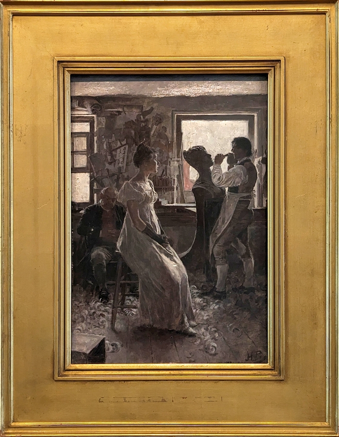 2023-05-11 i302 In the Wood Carver's Shop (oil on illustration board, 1895), Howard Pyle; Delaware Museum of Art.jpg