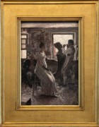 2023-05-11 i302 In the Wood Carver's Shop (oil on illustration board, 1895), Howard Pyle; Delaware Museum of Art.jpg