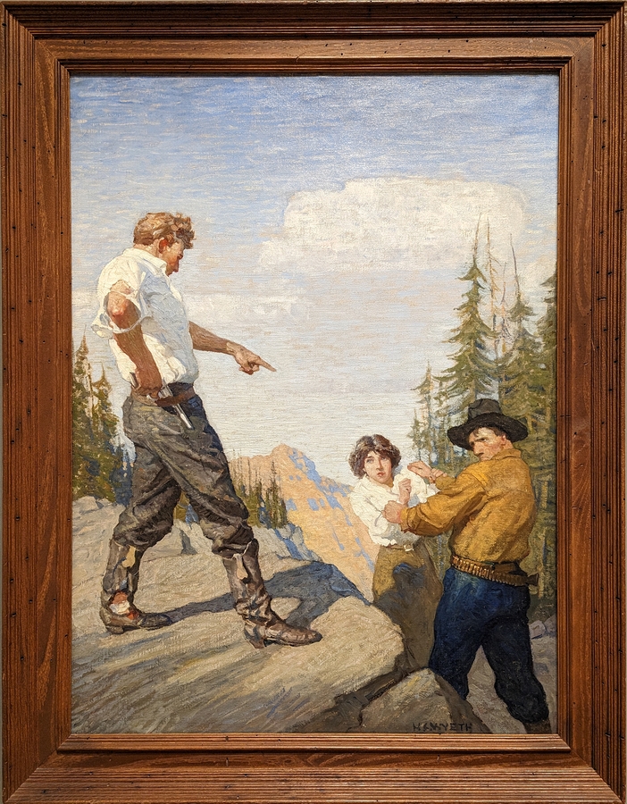 2023-05-11 i418 Stand away from that girl! (oil on canvas, 1908), N C Wyeth; Delaware Museum of Art.jpg