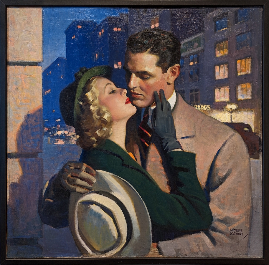 2023-05-11 i431 'Nora,' he said huskily (oil on canvas, 1940), Andrew Loomis; Delaware Museum of Art.jpg