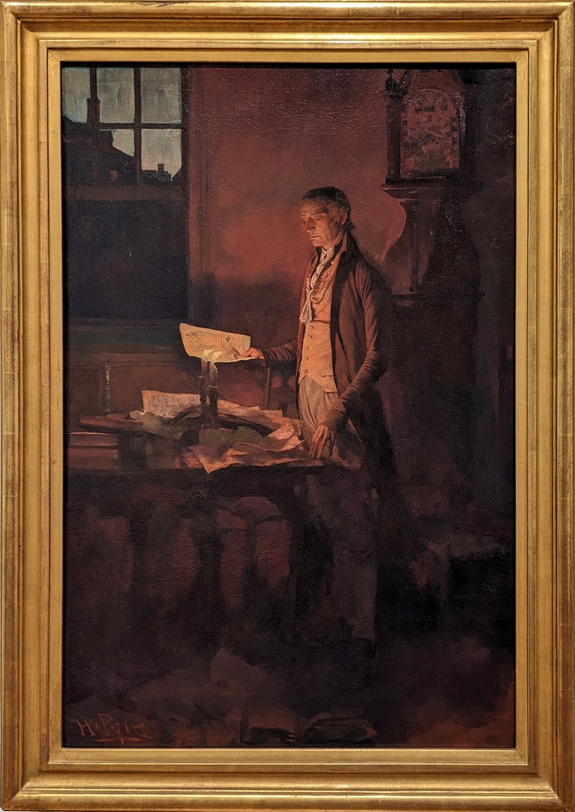 2023-05-11 i456 Thomas Jefferson Writing the Declaration of Independence (oil, 1898), Howard Pyle; Delaware Museum of Art.jpg