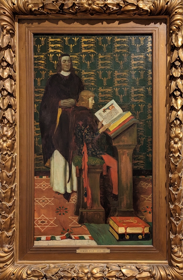 2023-05-11 i463 Richard de Bury Tutoring Young Edward III (oil,1903), Howard Pyle; Delaware Museum of Art.jpg